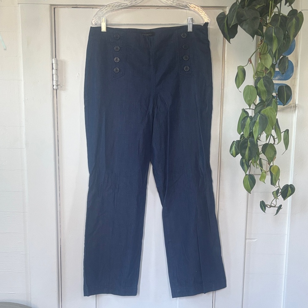 Talbots Petite Blue Denim Sailor Pants